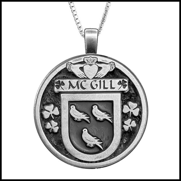 McGill Irish Coat of Arms Disk Pendant, Irish