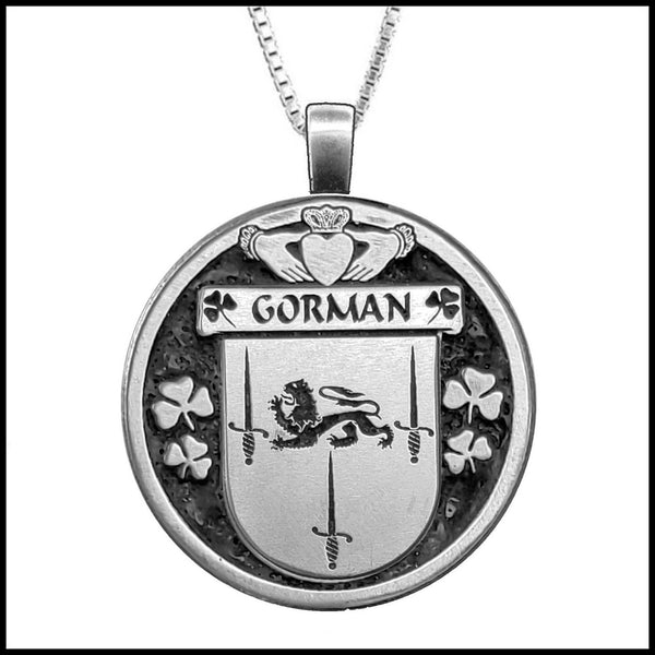 Gorman Irish Coat of Arms Disk Pendant, Irish