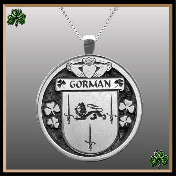 Gorman Irish Coat of Arms Disk Pendant, Irish