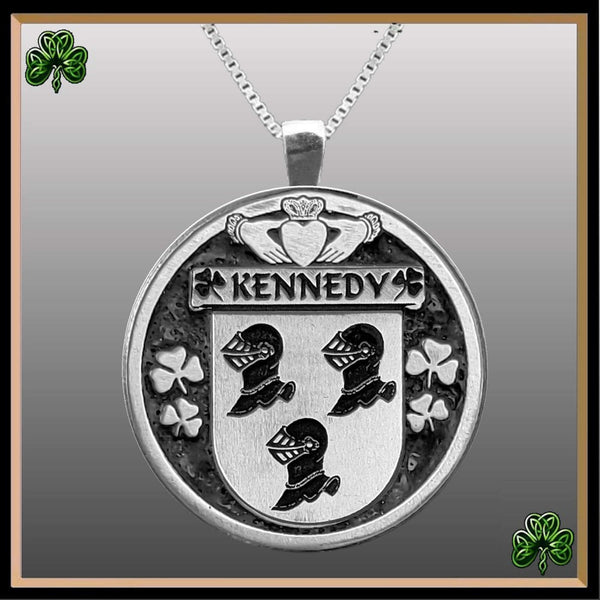 Kennedy Irish Coat of Arms Disk Pendant, Irish