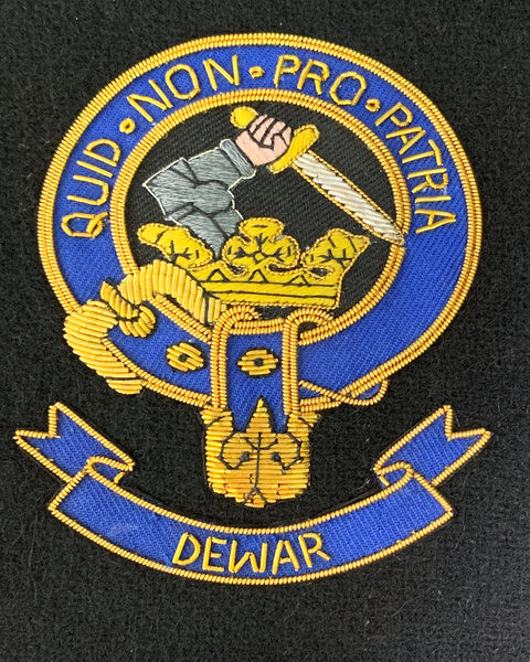 Dewar Scottish Clan Embroidered Crest