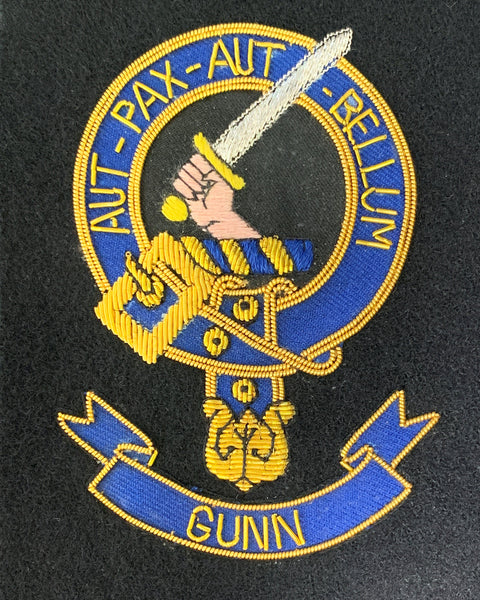 Gunn Scottish Clan Embroidered Crest