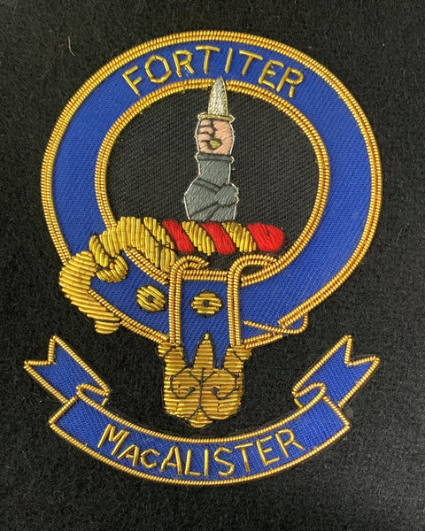 MacAlister Scottish Clan Embroidered Crest