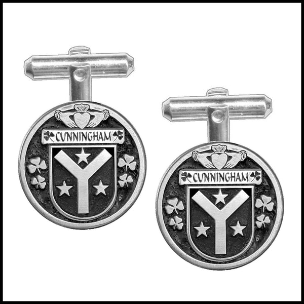 Cunningham Irish Coat of Arms Disk Cufflinks