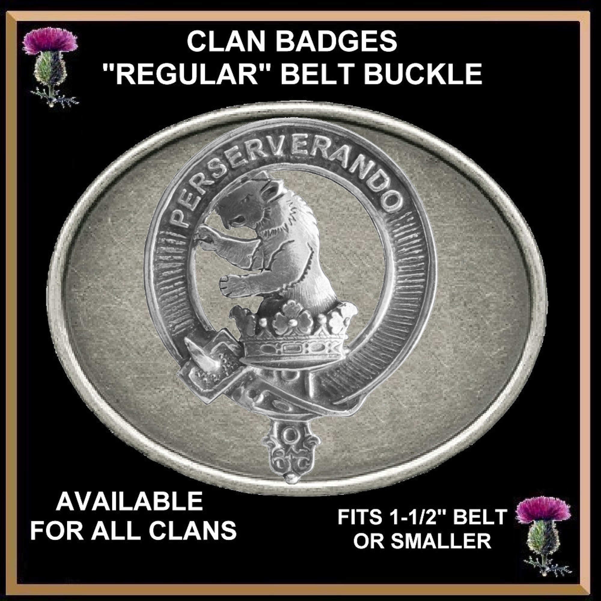 Beveridge Clan Crest Regular Buckle