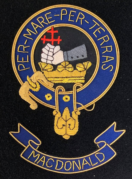 MacDonald Clan Large Frameable Embroidered Crest