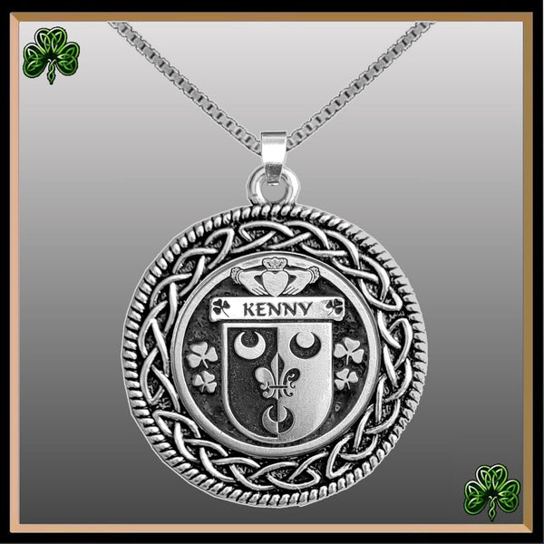 Kenny Irish Coat of Arms Celtic Interlace Disk Pendant ~ IP06