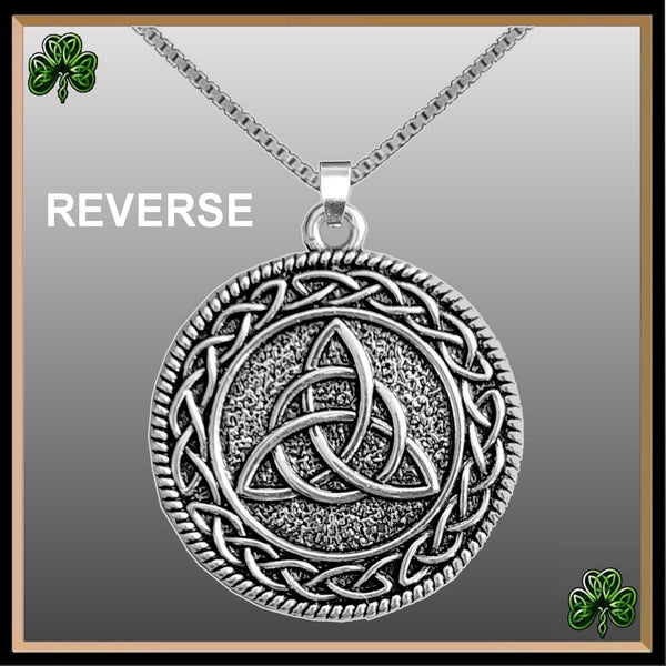 McNamara Irish Coat of Arms Celtic Interlace Disk Pendant ~ IP06