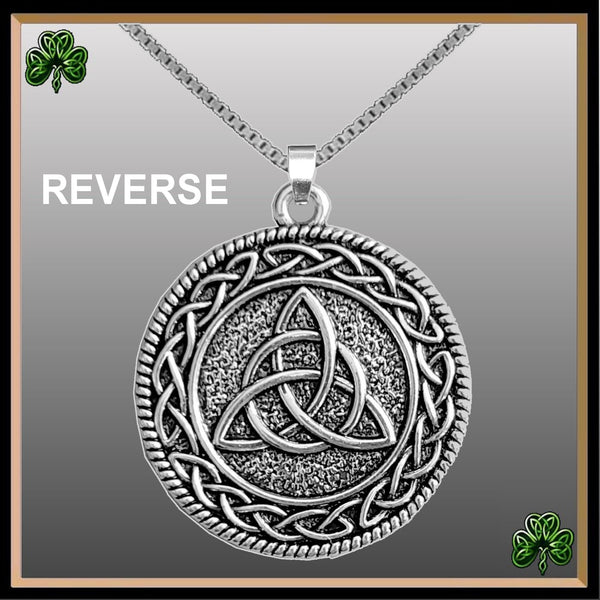 Casey Irish Coat of Arms Celtic Interlace Disk Pendant ~ IP06