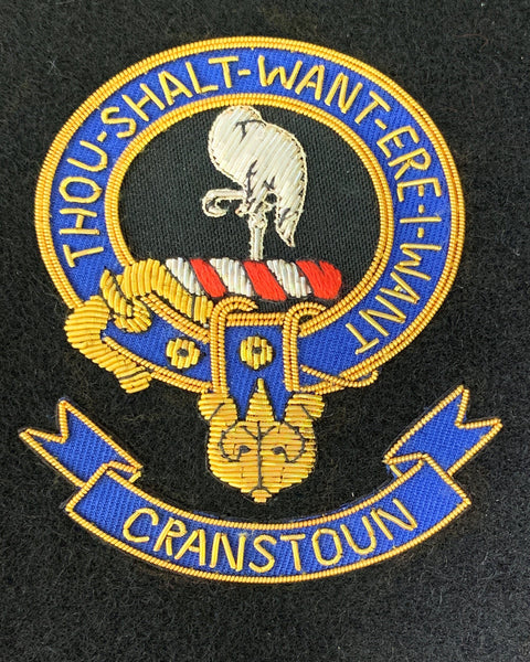 Cranstoun Scottish Clan Embroidered Crest