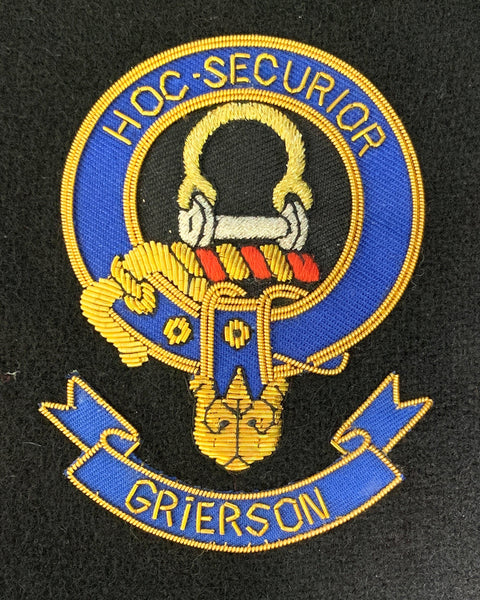 Grierson Scottish Clan Embroidered Crest