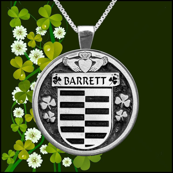 Barrett Irish Coat of Arms Disk Pendant, Irish