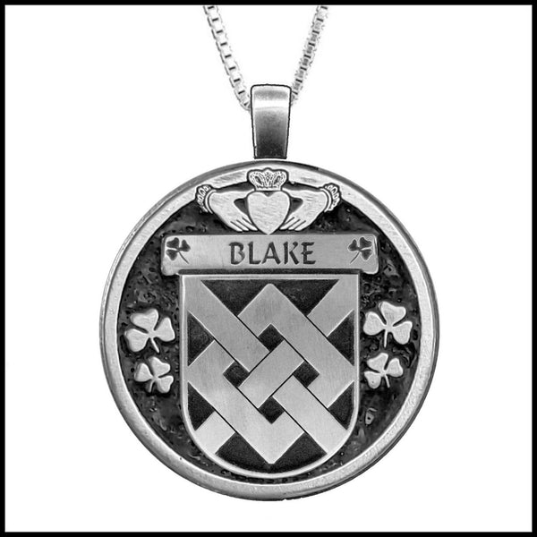 Blake Irish Coat of Arms Disk Pendant, Irish