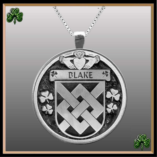 Blake Irish Coat of Arms Disk Pendant, Irish