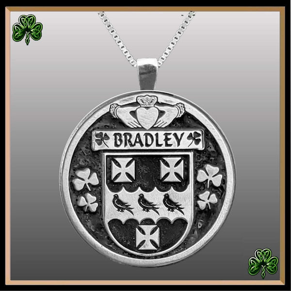 Bradley Irish Coat of Arms Disk Pendant, Irish