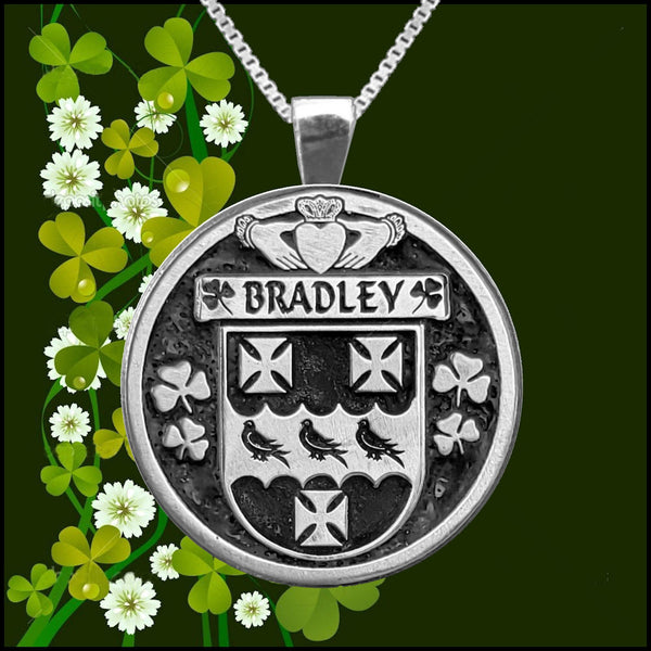 Bradley Irish Coat of Arms Disk Pendant, Irish