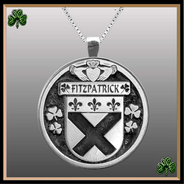 Fitzpatrick Irish Coat of Arms Disk Pendant, Irish