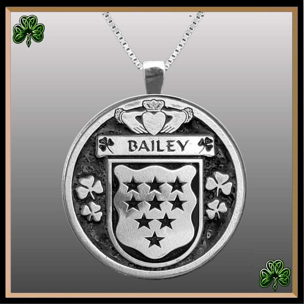 Bailey Irish Coat of Arms Disk Pendant, Irish