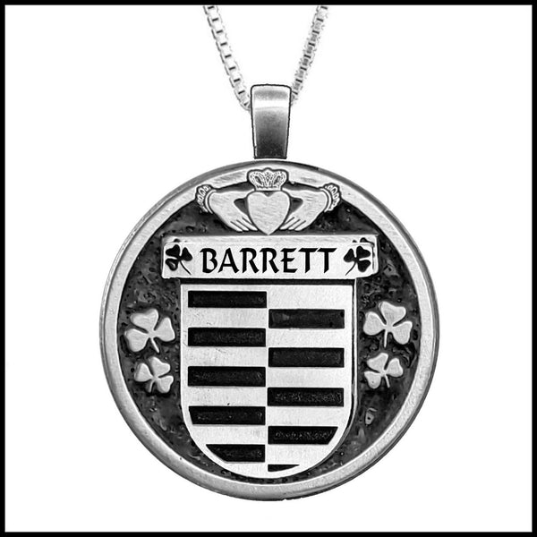 Barrett Irish Coat of Arms Disk Pendant, Irish