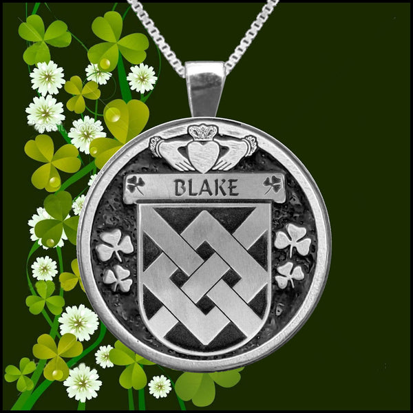 Blake Irish Coat of Arms Disk Pendant, Irish