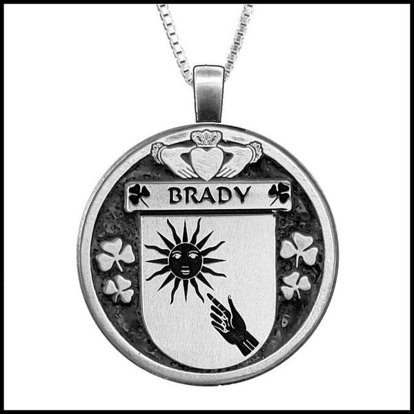 Brady Irish Coat of Arms Disk Pendant, Irish