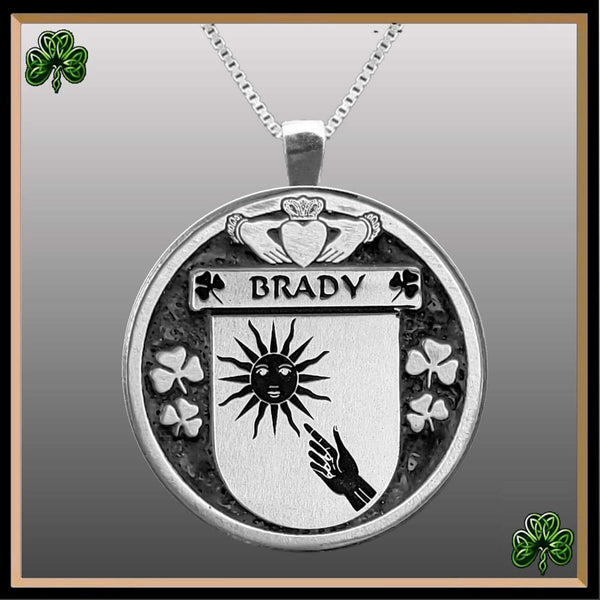 Brady Irish Coat of Arms Disk Pendant, Irish