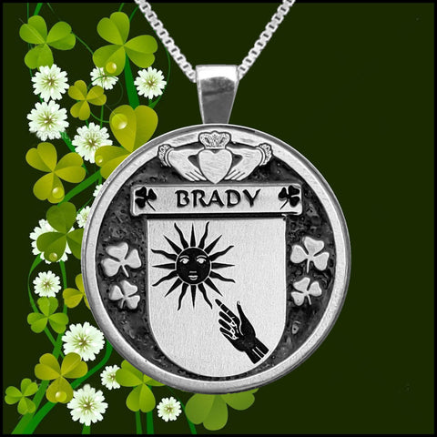 Brady Irish Coat of Arms Disk Pendant, Irish