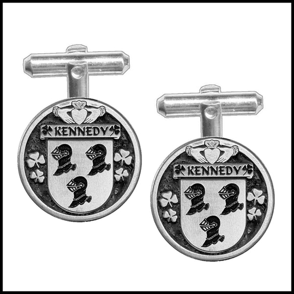 Kennedy Irish Coat of Arms Disk Cufflinks 