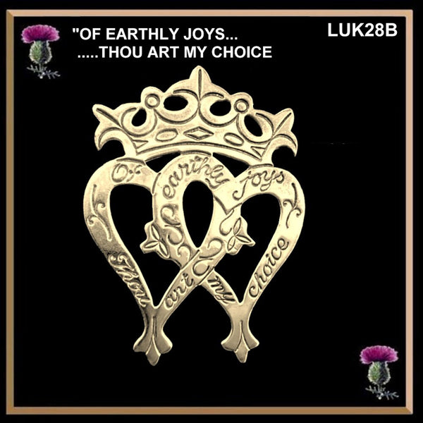 Of earthly joy" Luckenbooth Brooch or Pendant, Scottish Wedding Necklace