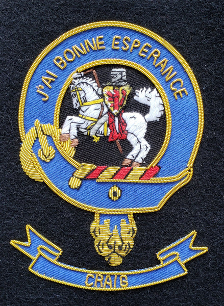 Craig Scottish Clan Embroidered Crest