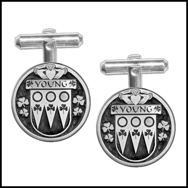 Young Irish Coat of Arms Disk Cufflinks