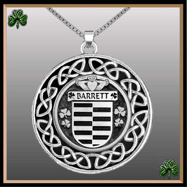 Barrett Irish Coat of Arms Celtic Interlace Brooch or Pendant ~ IP06L