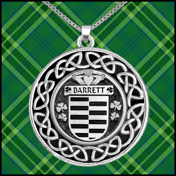 Barrett Irish Coat of Arms Celtic Interlace Brooch or Pendant ~ IP06L