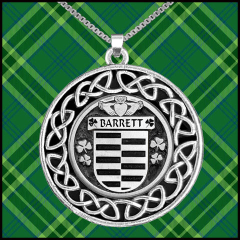 Barrett Irish Coat of Arms Celtic Interlace Brooch or Pendant ~ IP06L