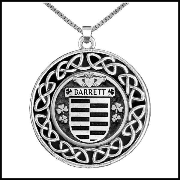 Barrett Irish Coat of Arms Celtic Interlace Brooch or Pendant ~ IP06L