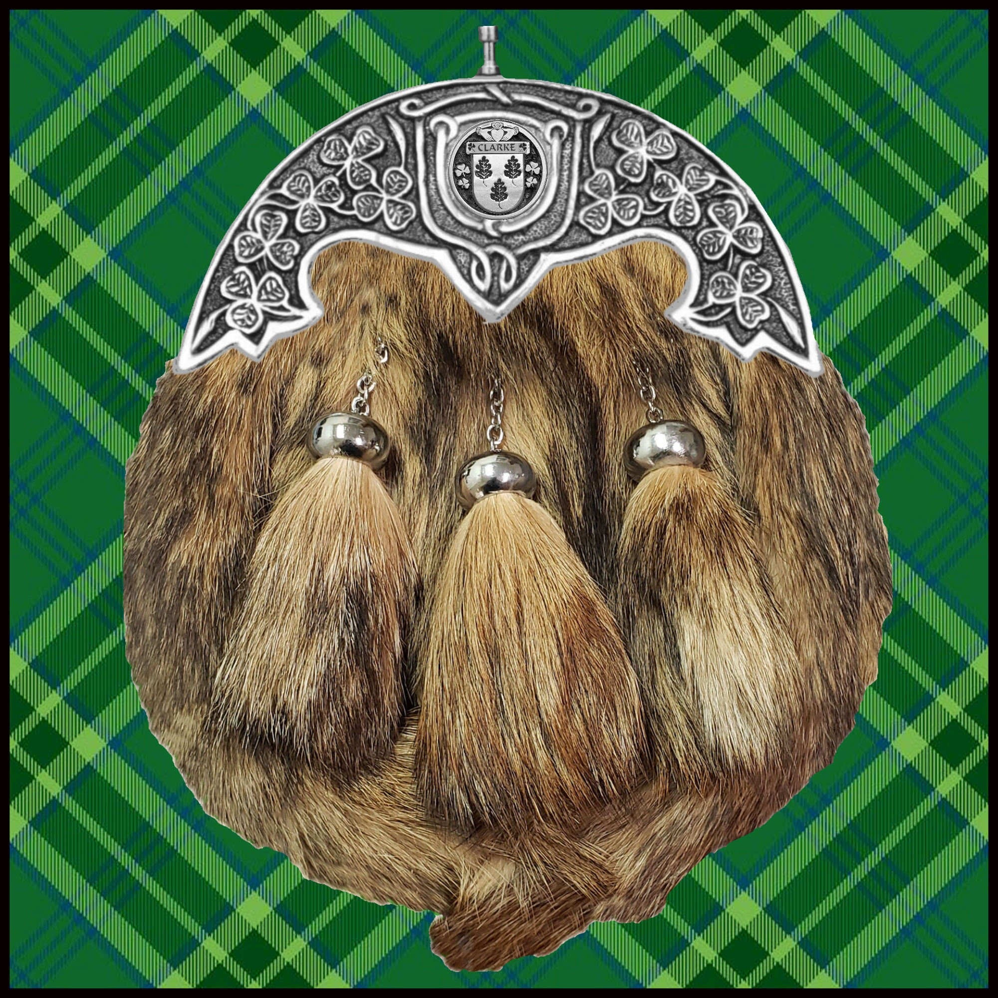 Clarke Irish Coat of Arms Dress Fur Sporran