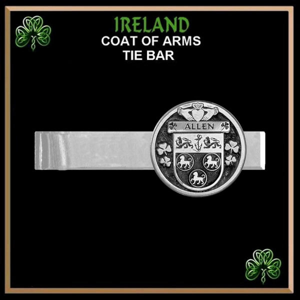 Allen Irish Coat of Arms Clip Tie Bar