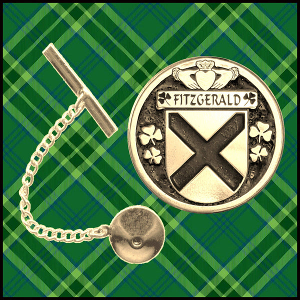 Fitzgerald Irish Coat of Arms Disk Tie Tack/ Lapel Pin
