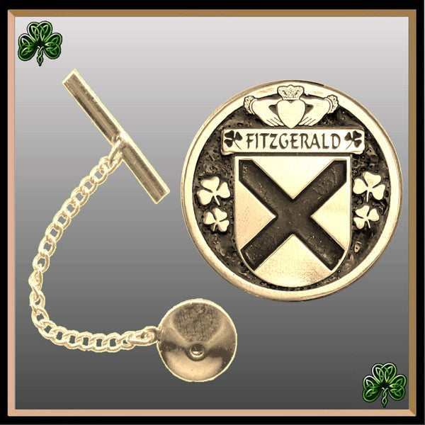 Fitzgerald Irish Coat of Arms Disk Tie Tack/ Lapel Pin