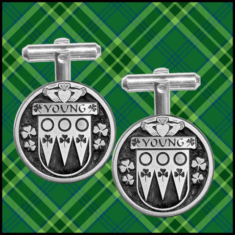Young Irish Coat of Arms Disk Cufflinks