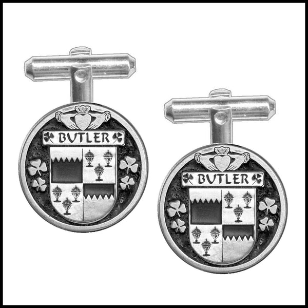 Butler Irish Coat of Arms Disk Cufflinks