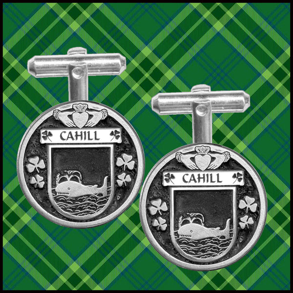 Cahill Irish Coat of Arms Disk Cufflinks