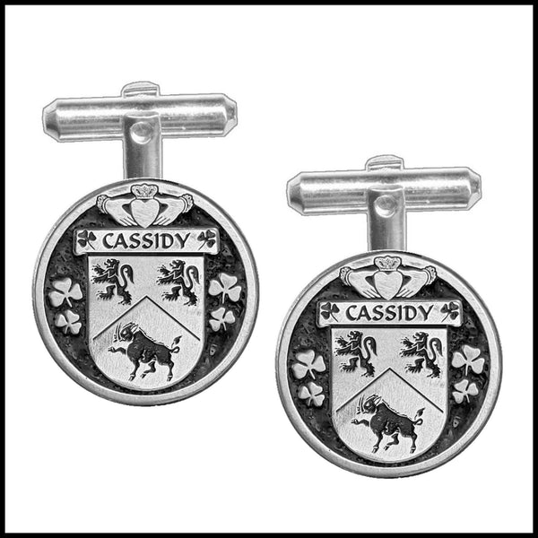 Cassidy Irish Coat of Arms Disk Cufflinks