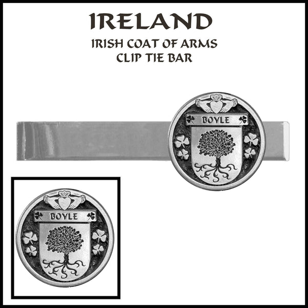 Boyle Irish Coat of Arms Clip Tie Bar - ICTB10