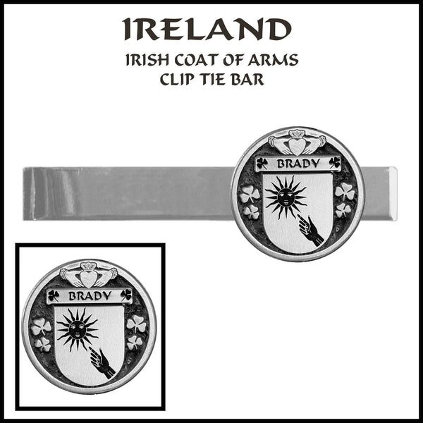Brady Irish Coat of Arms Clip Tie Bar