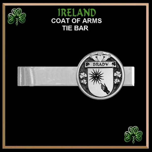 Brady Irish Coat of Arms Clip Tie Bar