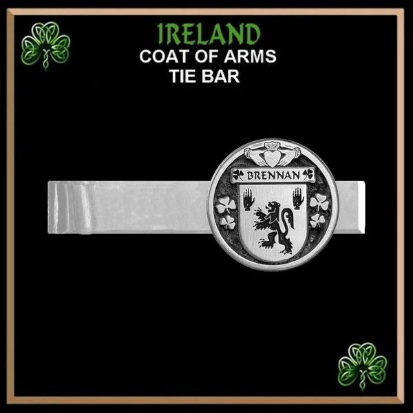 Brennan Irish Coat of Arms Clip Tie Bar