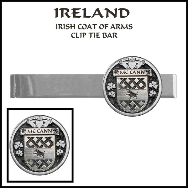 McCann Irish Coat of Arms Clip Tie Bar - ICTB10