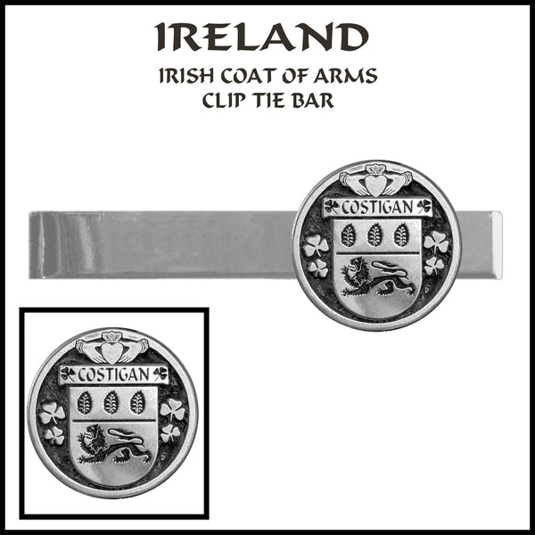 Costigan Irish Coat of Arms Clip Tie Bar - ICTB10