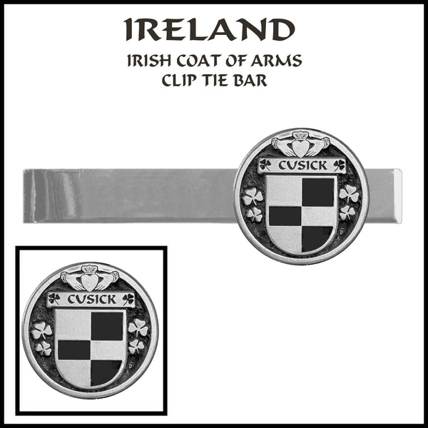 Cusick Irish Coat of Arms Clip Tie Bar - ICTB10